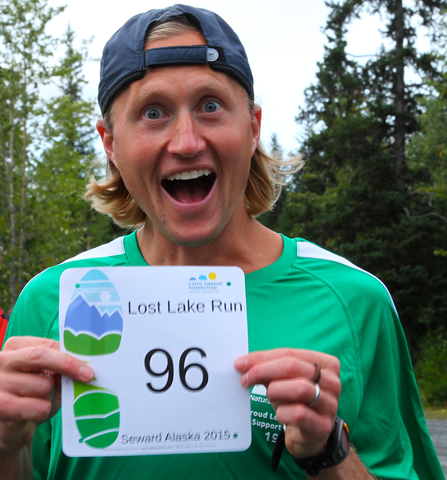 Excited runner at the 2015 Lost Lake Run